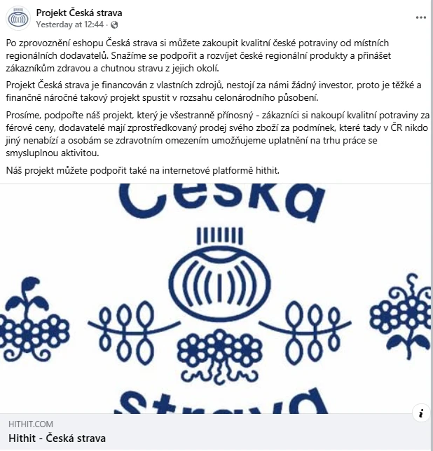 Facebook Česk&aacute; strava