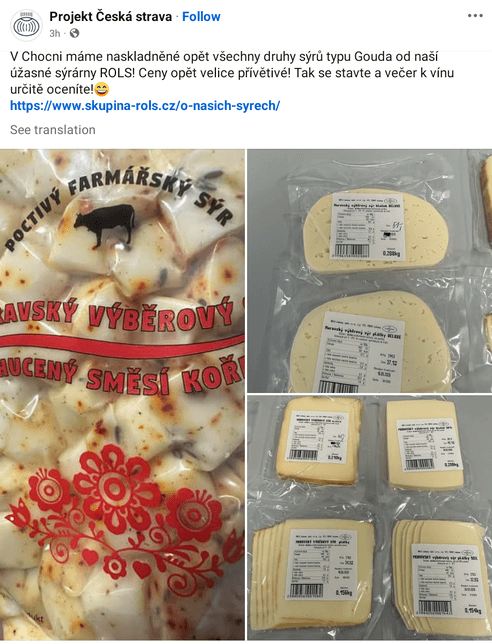 Facebook Česk&aacute; strava